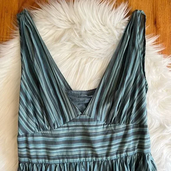 Women’s Banana Republic Green Striped Sundress Sz 0 - Picture 2 of 7